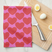 Cute Valentine's Day Pink and Red Heart Pattern Geschirrtuch (Viertel Falte)