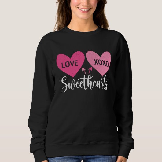 Cute Valentines Day Sweethearts  Love Hearts Coupl Sweatshirt (Vorderseite)