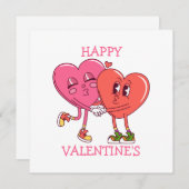 Cute Valentine's Hearts Couple Flat Card (Vorne/Hinten)