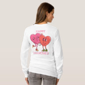 Cute Valentine's Hearts Couple Women's T-Shirt (Schwarz voll)