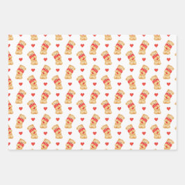 Cute Valentine's Wrapping Paper | Teddy Bear Geschenkpapier Set