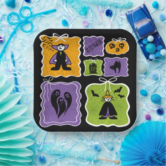 Cute Vampire Coquette Halloween Pappteller (Party)