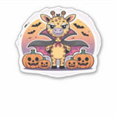 Cute Vampire Giraffe Halloween � Funny Spooky Anim Aufkleber (Vorderseite)