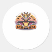 Cute Vampire Giraffe Halloween � Funny Spooky Anim Runder Aufkleber (Vorderseite)