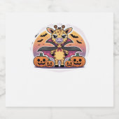 Cute Vampire Giraffe Halloween � Funny Spooky Anim Schaumweinetikett (Einzelnes Label)