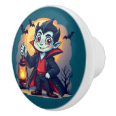Cute Vampire with Lantern Kawaii Halloween Keramikknauf (Rechts)