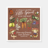 Cute Veg Locally Grown Little Sprout Baby Shower Serviette (Vorderseite)
