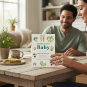 Cute Vegetable Baby Shower Invitation with QR rsvp Einladung