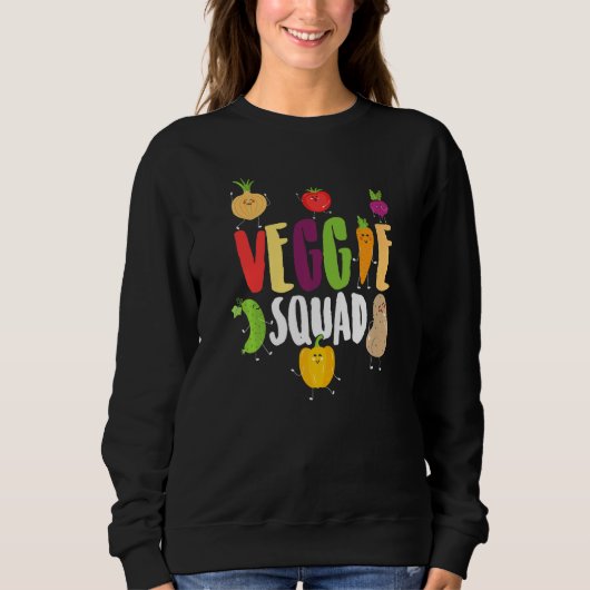 Cute Vegetable Men Women Healthy Veggie Squad Vega Sweatshirt (Vorderseite)