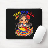 Cute Venezuela Girl Traditional Dress Colorful Art Mousepad (Mit Mouse)