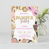 Cute Verwöhnparty Geburtstag Einladung (Stehend Vorderseite)