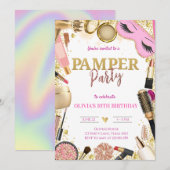 Cute Verwöhnparty Geburtstag Einladung (Vorne/Hinten)