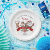 Cute Very Merry Christmas Personalized Pappteller (Party)