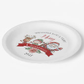 Cute Very Merry Christmas Personalized Pappteller (Schrägansicht)