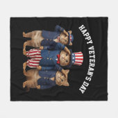 Cute Veteran's Day Fleece Blanket (Vorderseite (Horizontal))