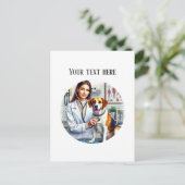 Cute Veterinarian Office customizable Postcard Postkarte (Stehend Vorderseite)