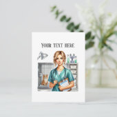 Cute Veterinarian Office customizable Postkarte (Stehend Vorderseite)