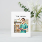 Cute Veterinarian Office customizable  Postkarte (Stehend Vorderseite)
