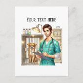 Cute Veterinarian Office customizable  Postkarte (Vorderseite)