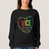 Cute Vice Principal Rainbow Appreciation Week Back Sweatshirt (Vorderseite)