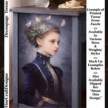 Cute Victorian Girl, Ivy & Birds FF5R Decoupage