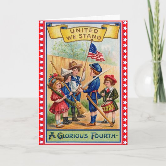 Cute Vintage 4th of July Card Karte (Vorderseite)