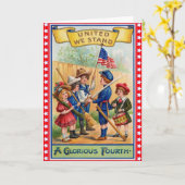 Cute Vintage 4th of July Card Karte (Gelbe Blume)