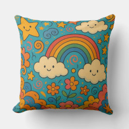 Cute Vintage Aesthetic Pattern Pillow 🌈✨🌸 Kissen