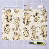 Cute Vintage Beige Baby Cherub Cupid Angels Seidenpapier (Handwerk)