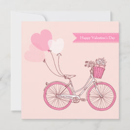 Cute Vintage Bicycle Happy Valentine's Day Feiertagskarte