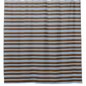 Cute vintage blue brown stripes duschvorhang (Vorderseite)