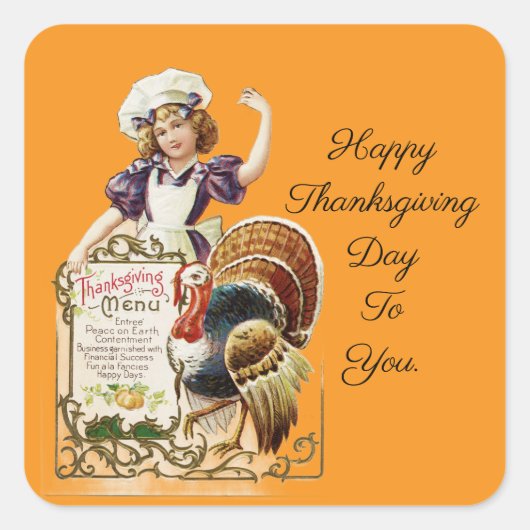 Cute Vintage Cook With Menu Sticker (Vorderseite)