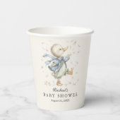 Cute Vintage Duck Storybook Baby Shower  Pappbecher (Rückseite)