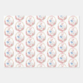 Cute Vintage Easter Bunny Gift Wrap Geschenkpapier Set (Vorderseite 3)