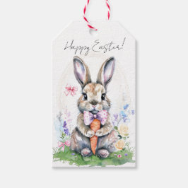 Cute Vintage Easter Bunny Rabbit Watercolor Geschenkanhänger