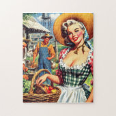 Cute Vintage Farmer Pinup Puzzle (Vertikal)