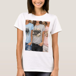 Cute Vintage Floral Graphic Girls T-Shirt 