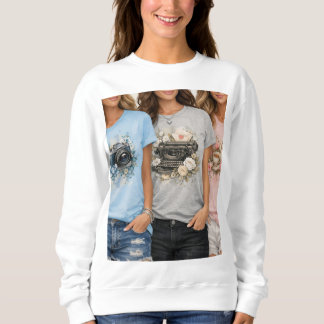 Cute Vintage Floral Graphic Girls T-Shirt  Sweatshirt