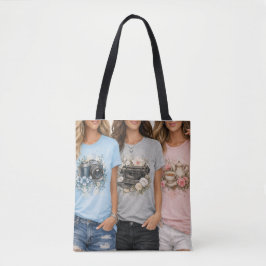 Cute Vintage Floral Graphic Girls Tote Tasche