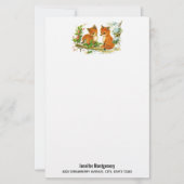 Cute Vintage Foxes Retro Christmas (Vorderseite)