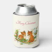 Cute Vintage Foxes Retro Christmas Dosenkühler (Kanne Vorderseite)