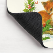 Cute Vintage Foxes Retro Christmas Mousepad (Ecke)