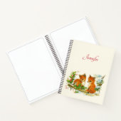 Cute Vintage Foxes Retro Christmas Notizblock (Innenseite)