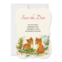 Cute Vintage Foxes Retro Christmas