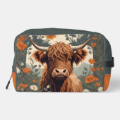 Cute Vintage Highland Cow  Waschbeutel (Rückseite)