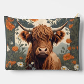 Cute Vintage Highland Cow Zubehörtasche (Rückseite)