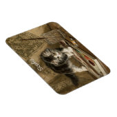 Cute Vintage Kitten Art, Name Magnet (Rechte Seite)