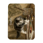 Cute Vintage Kitten Art, Name Magnet (Vertikal)