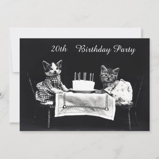 Cute Vintage Kittens 20 Einladung (Vorderseite)