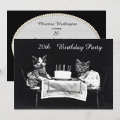 Cute Vintage Kittens 20 Einladung (Vorne/Hinten)